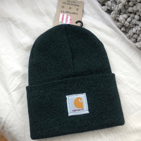 NEW STOCK ⭐️CARHARTT  GREEN SPECK watch hat NEW - Picture 1 of 6